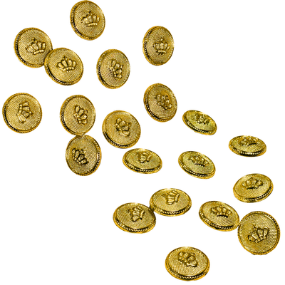 Golden King’s & Queen’s Favourite Crown Design Round Shank Plastic Button Pure Golden Colour for Coat, Suit, Blazer, Sherwani, Nehru Jacket and for all Types of Clothes