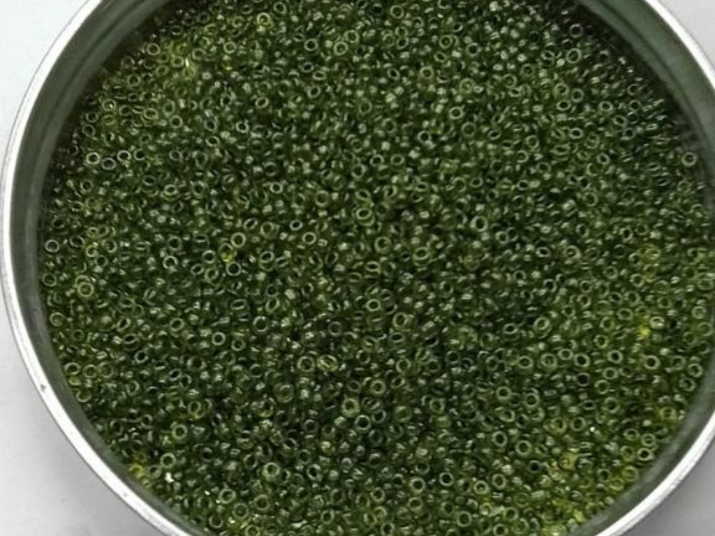 Dark Olive Green Transparent Round Rocaille Glass Seed Beads- 2 mm