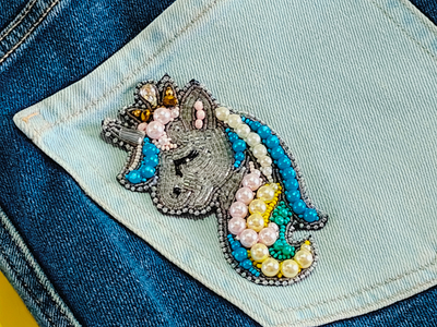 Pink And Blue Unicorn Patch