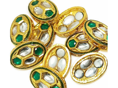 Multicolor Metallic Meena Kundan Stones