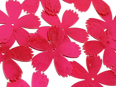 Hot Pink Flower Shape One Plastic Sequis