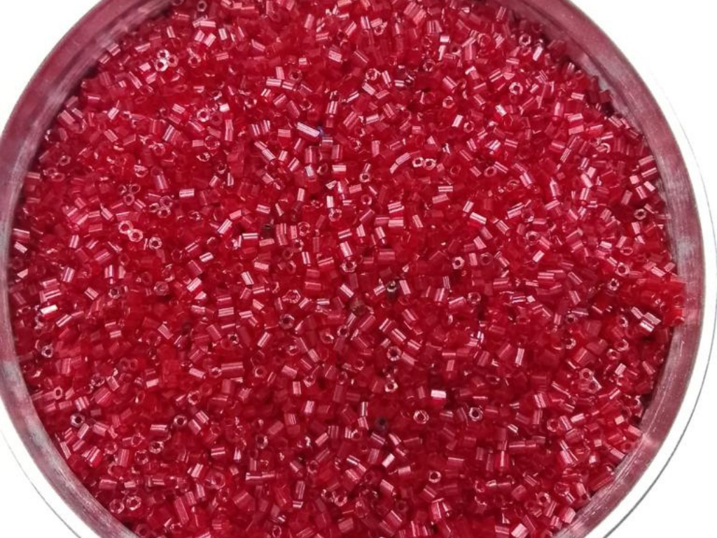 Bright Red 2 Cut Glass Seed Beads- 2 mm