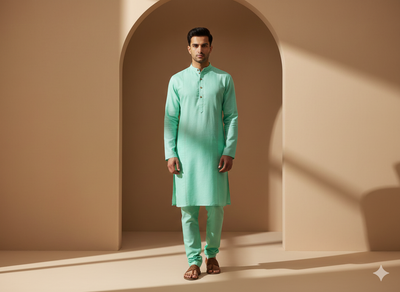 सेलेस्टे ग्रीन कॉटन लिनन फ़ैब्रिक