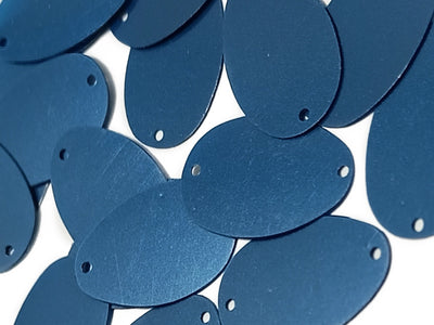 Dark Blue Oval Shape Two Hole Plastic Sequins