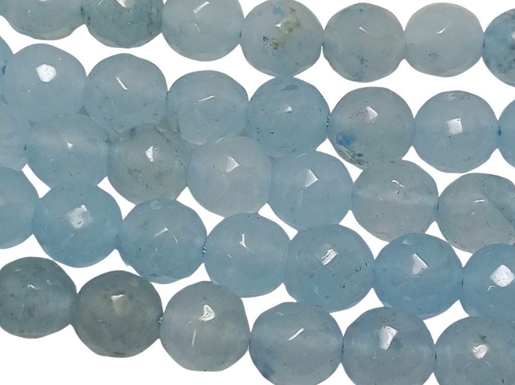 Sky Blue 8 mm Rondelle Jade Quartz Stones