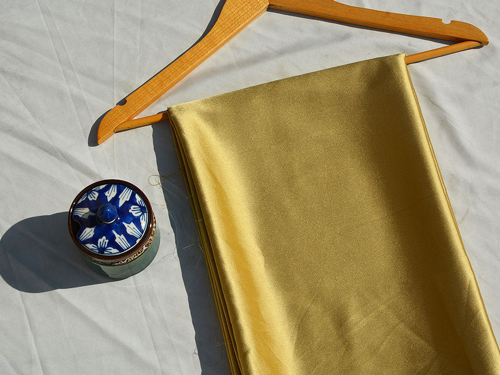 Light Golden Plain Heavy Japan Satin Fabric