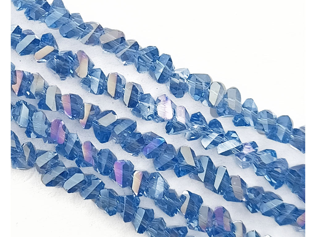 Transparent Blue Uncut Designer Glass Crystal Beads