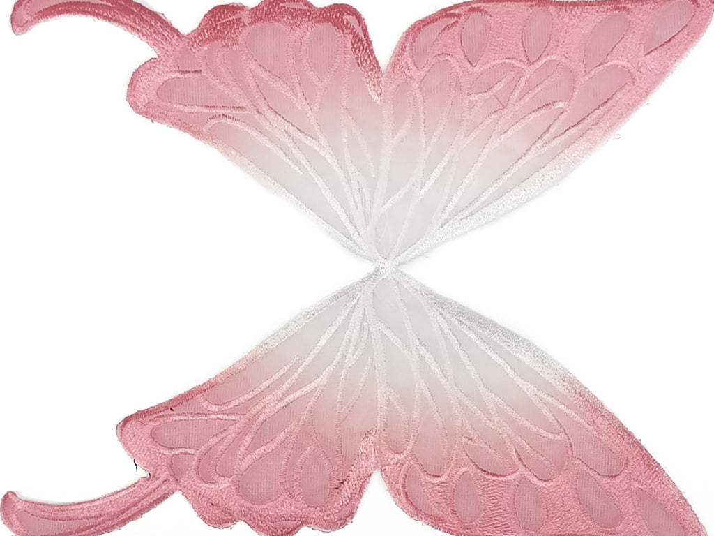 Peach & White Dual Shade Butterfly Threaded Motifis