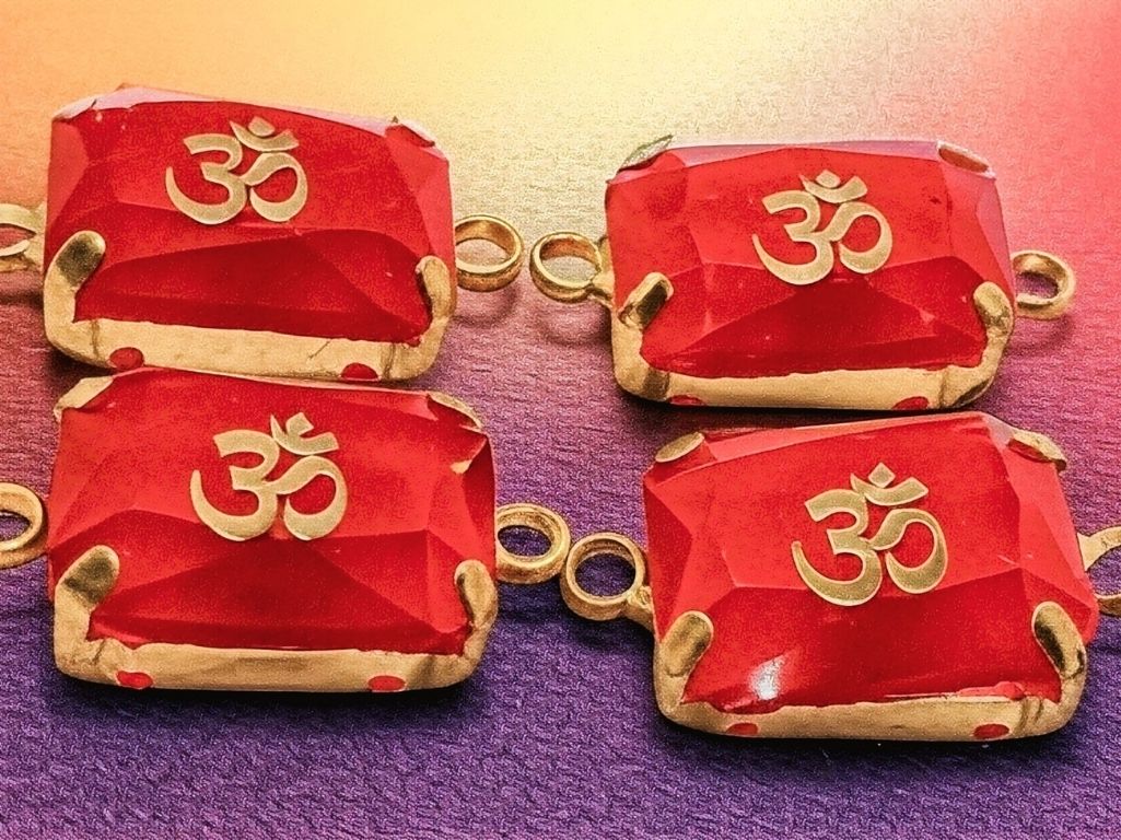Dark Red OM Metal Charms