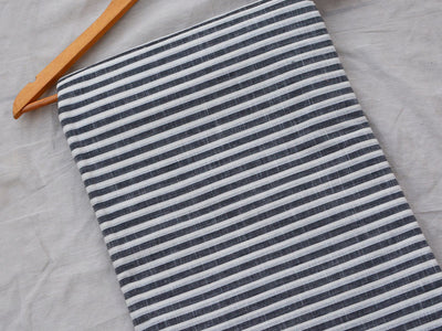 White & Black Strips Pattern Pure Cotton Jacquard Fabric