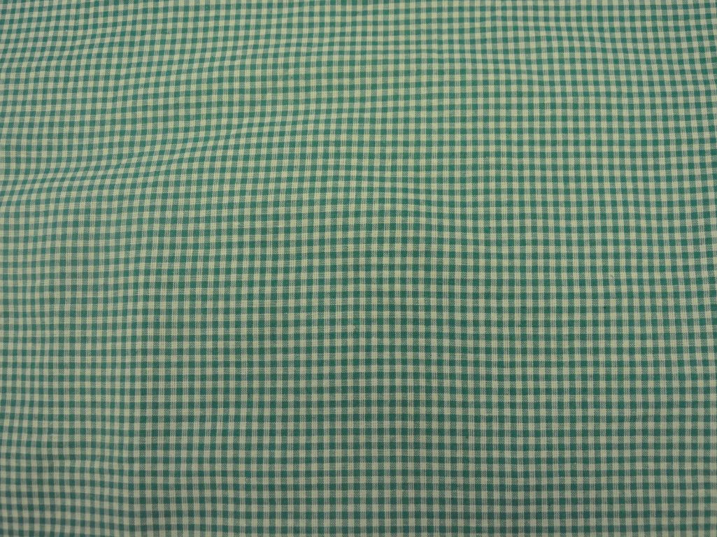 Teal Checks Yarns Dyed Pure Cotton Fabric