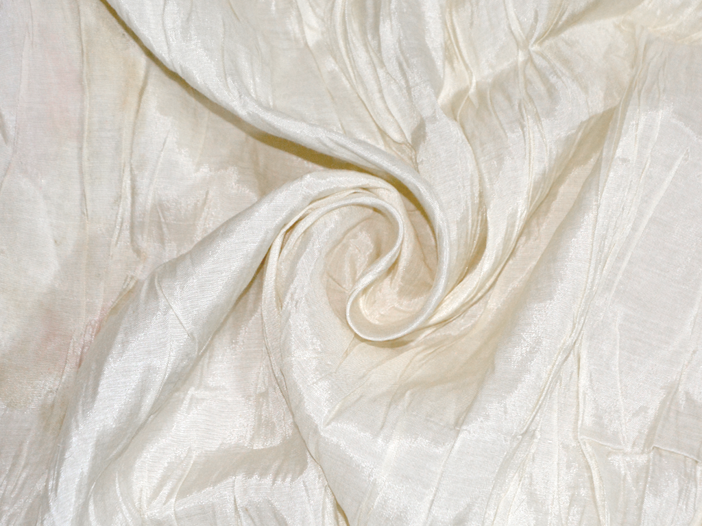 Cream Lustrous Plain Polyester Fabric