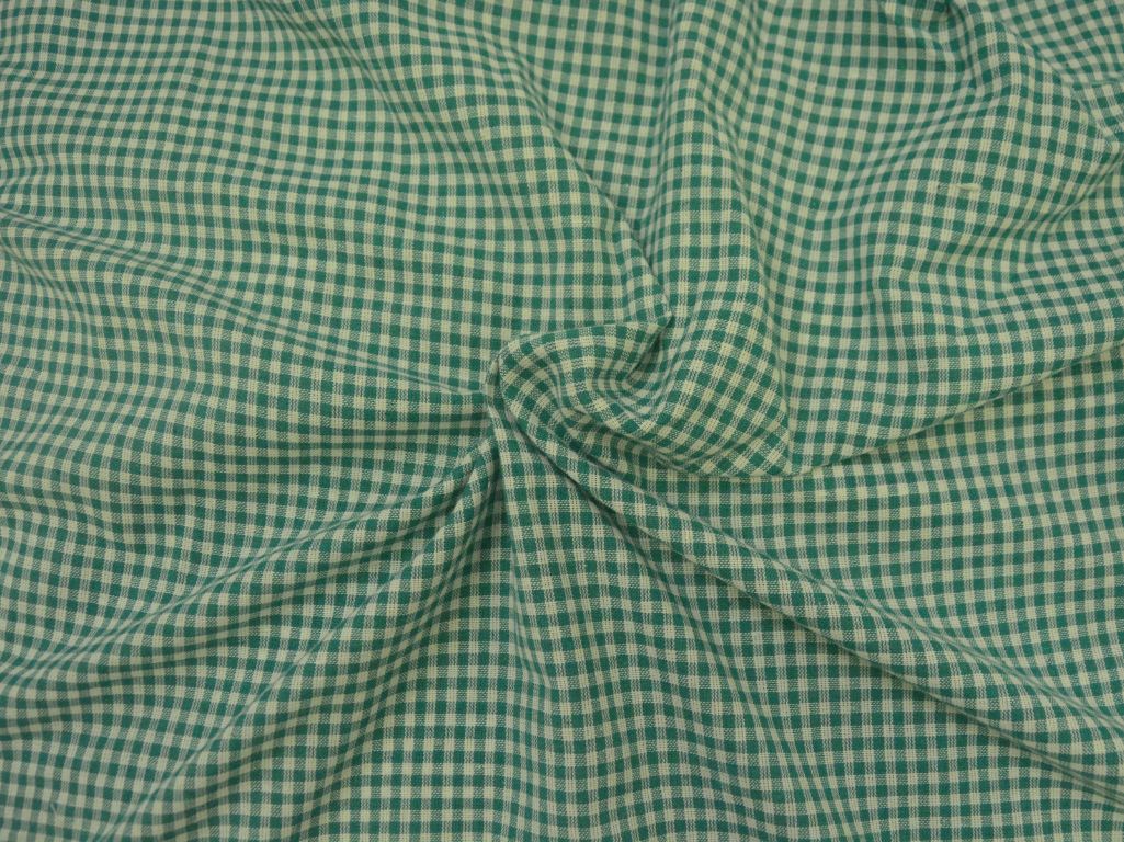 Teal Checks Yarns Dyed Pure Cotton Fabric