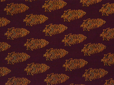 Maroon Ajrakh Pure Cotton Fabric