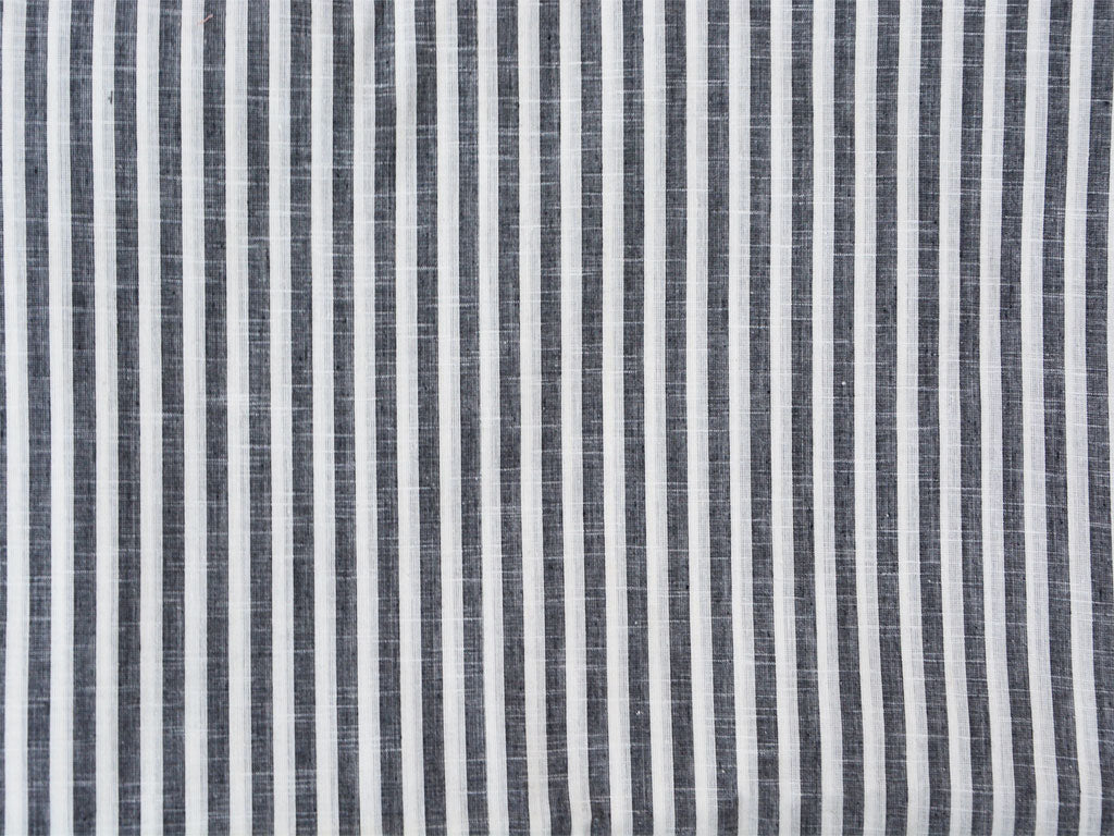 White & Black Strips Pattern Pure Cotton Jacquard Fabric