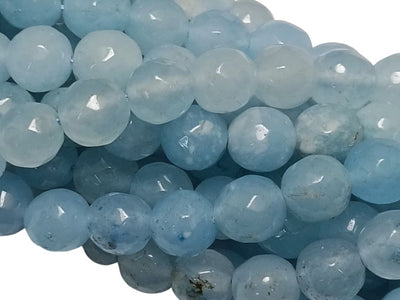 Sky Blue 8 mm Rondelle Jade Quartz Stones