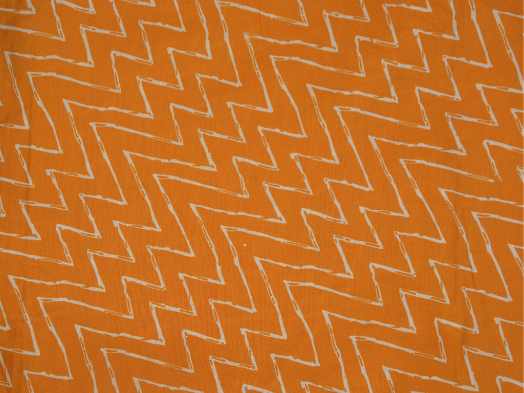 Orange & White Chevron Pure Cotton Fabric