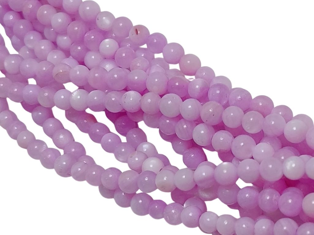 Light Purple Spherical Glossy Mother of Pearl Beads