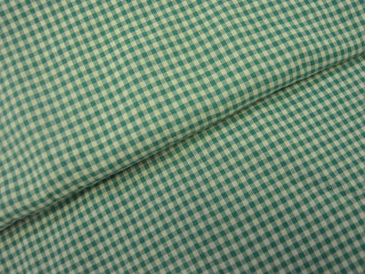 Teal Checks Yarns Dyed Pure Cotton Fabric