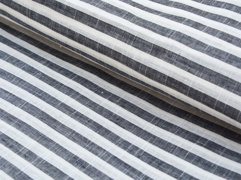 White & Black Strips Pattern Pure Cotton Jacquard Fabric