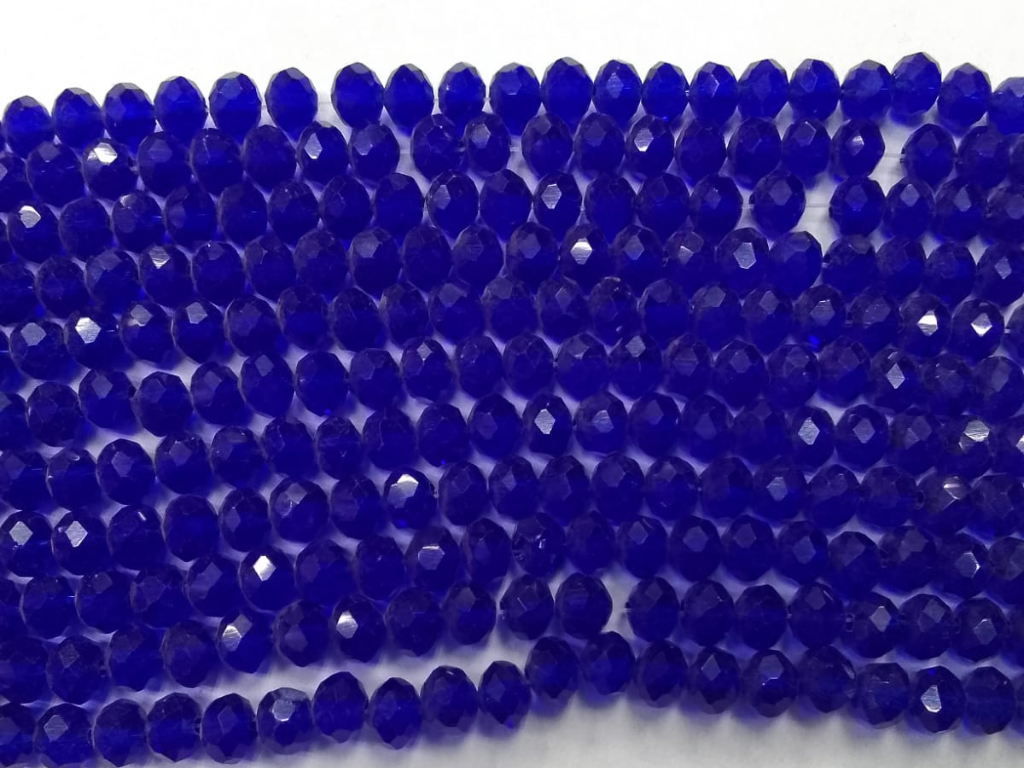 Dark Blue Tyre Crystal Glass Beads