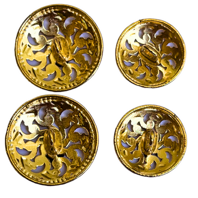 Levender & Yellow Color Elegant Traditional Designer Round 1 Hole Metal Buttons