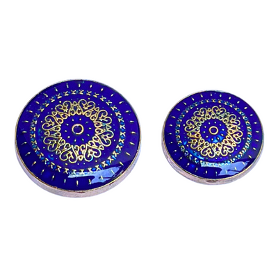 Blue and Golden Designer Metal Buttons