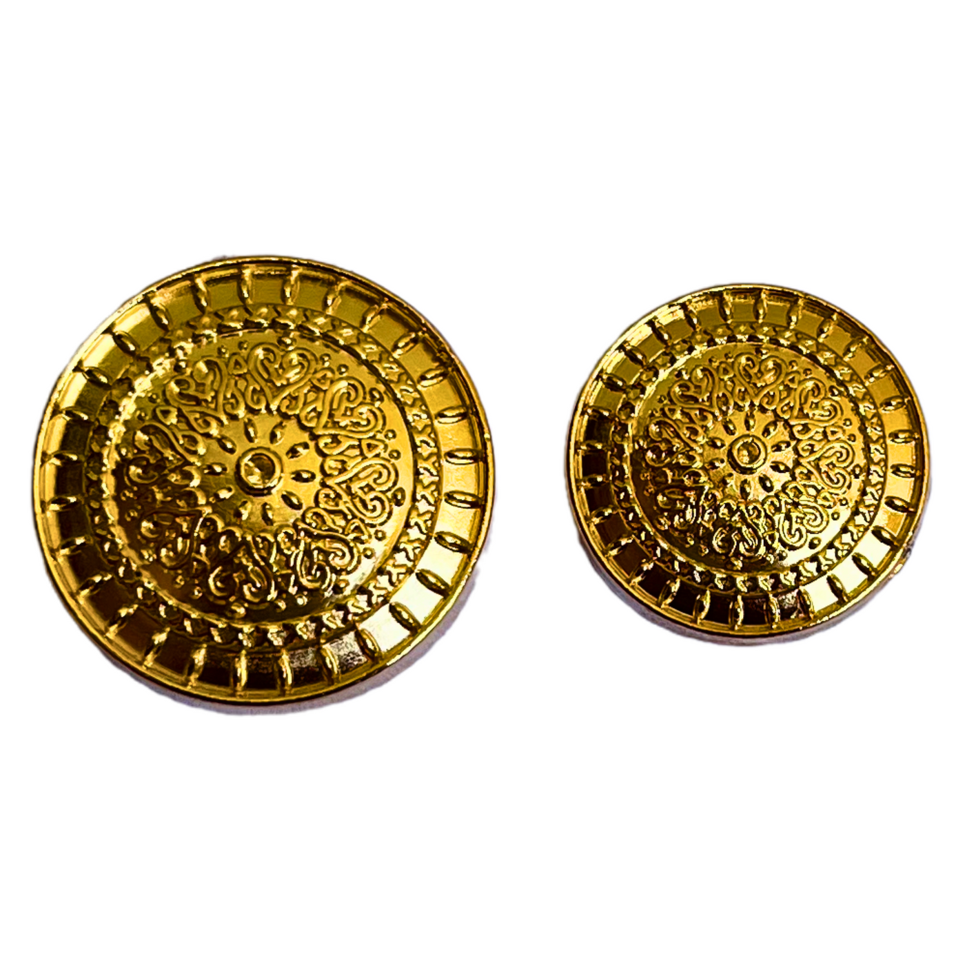 Pure Golden Color Traditional Designer 1 Hole Metal Buttons