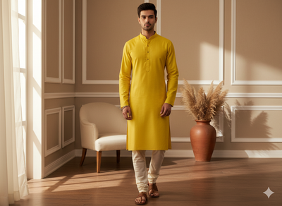 Leamon Yellow Plain 100% Pure Mul Mul Cotton