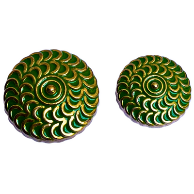 Green & Golden Designer Metal Button