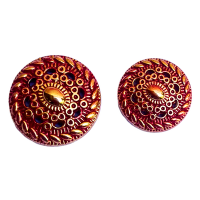 Golden & Red Designer Metal Button