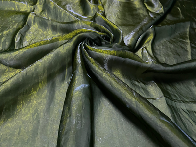 Luxuries Olive Green Heavy Fendi Silk