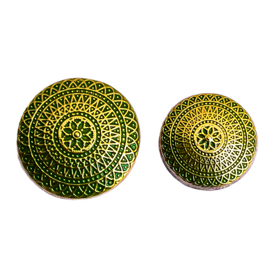 Green & Golden Designer Metal Buttons