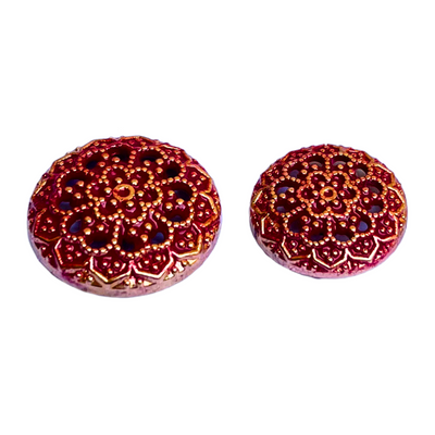 Red & Blue Color Flower Designer 1 Hole Metal Buttons