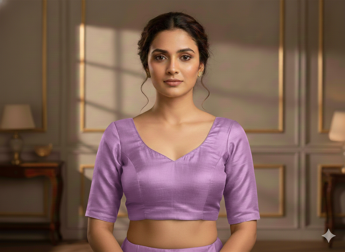 Lavender Plain Bangalore Raw Silk Fabric  (Wholesale)