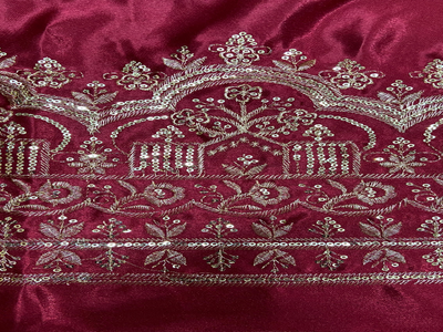 Deep Maroon Balma Daman Polyster Silk Fabrics
