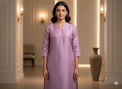 Lavender Plain Bangalore Raw Silk Fabric  (Wholesale)