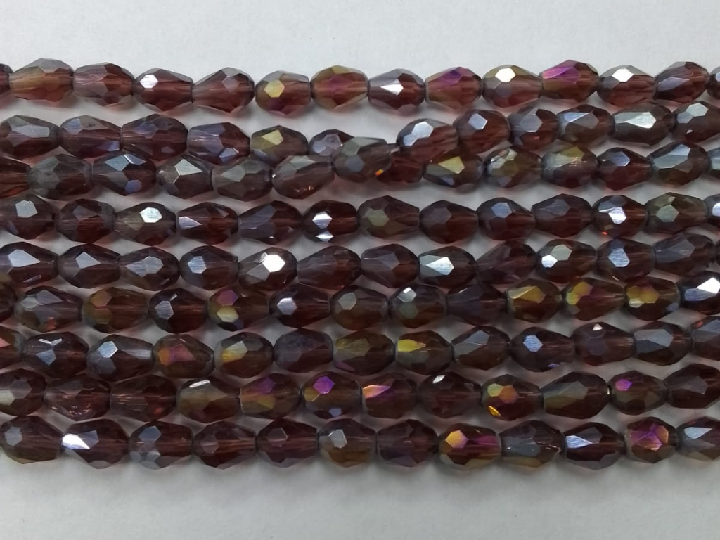 Purple Drop Crystal Glass Beads