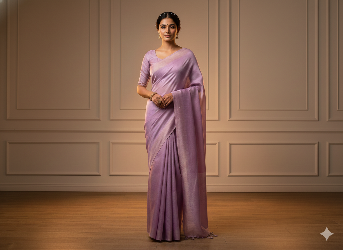 Lavender Plain Bangalore Raw Silk Fabric  (Wholesale)