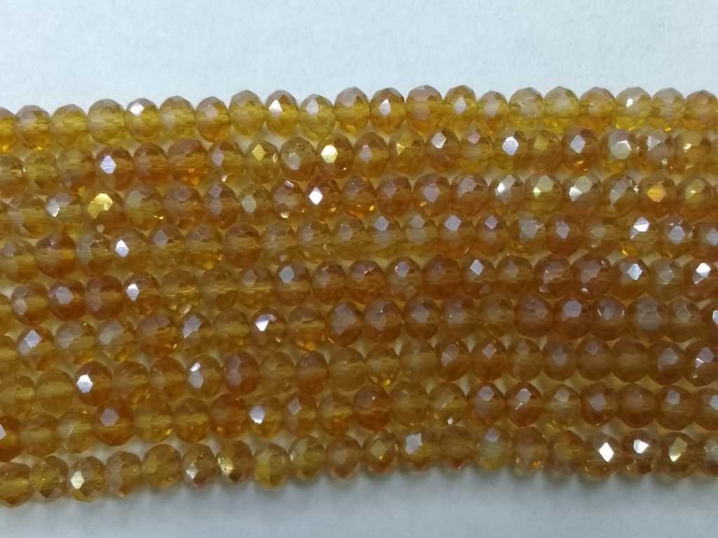 Light Brown Tyre Crystal Glass Beads