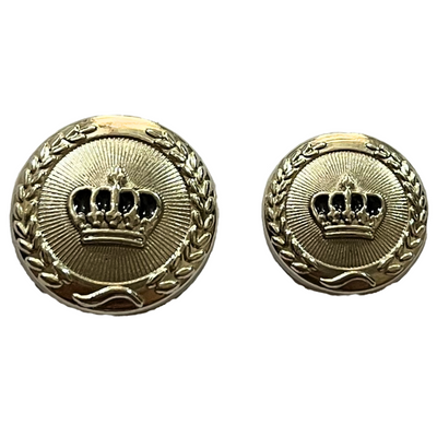 Black& Silver King and Queen Crown Design Round 1 Hole Metal Buttons