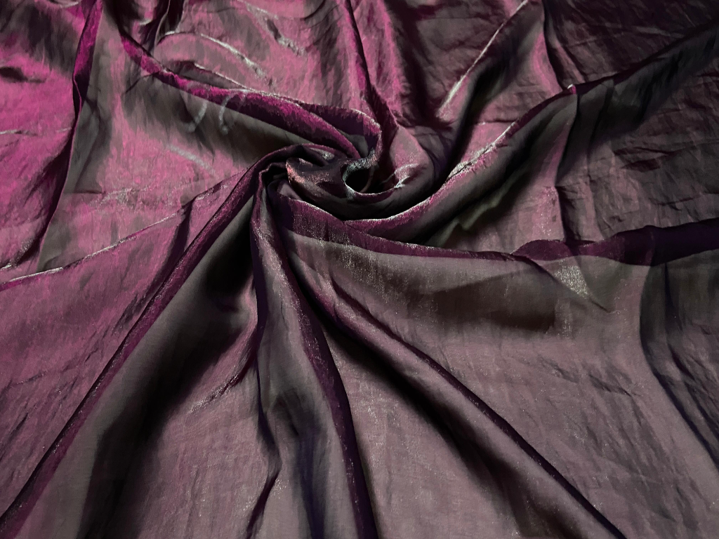 Luxuries Iridescent Purple Heavy Fendi Silk