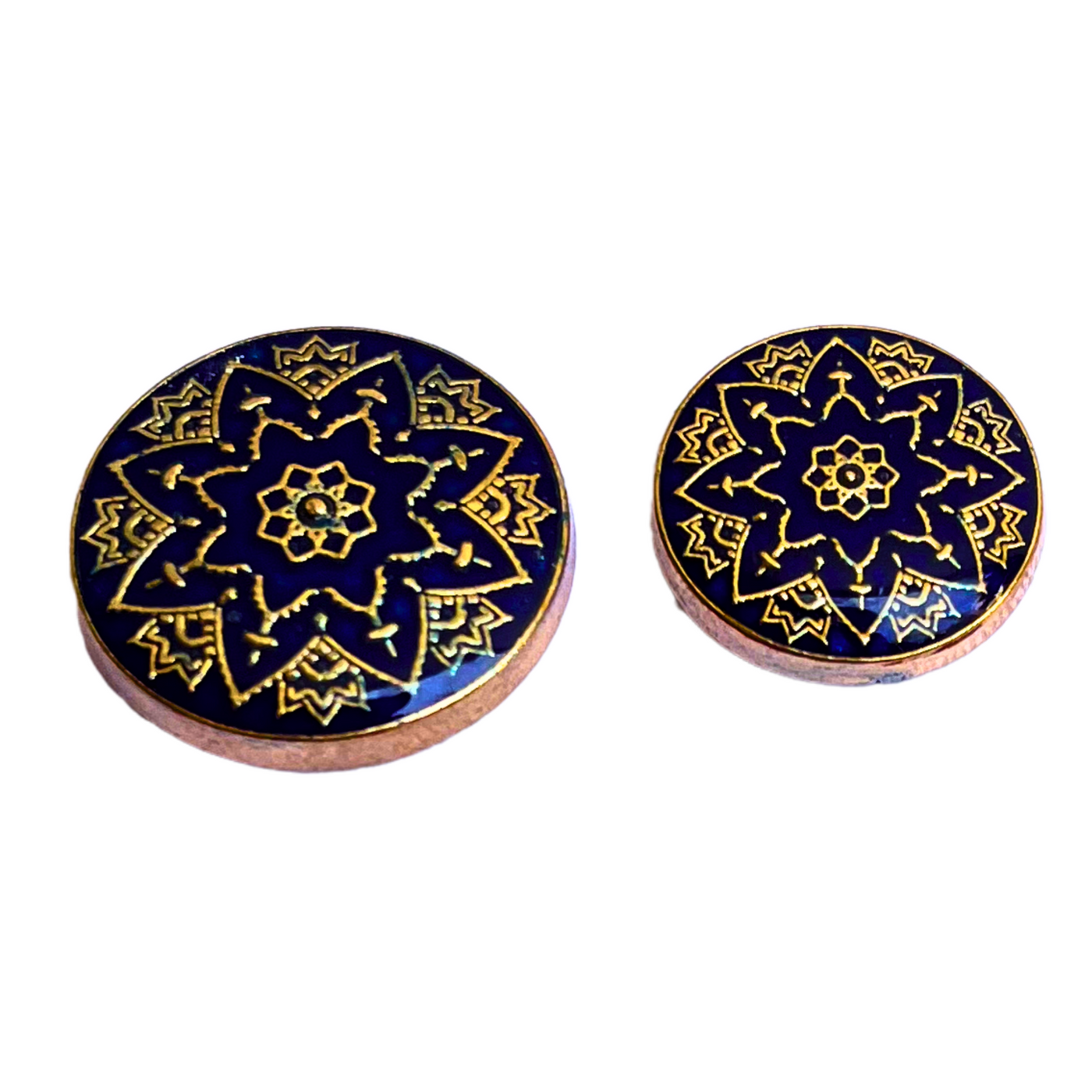 Blue and Golden Designer Metal Buttons