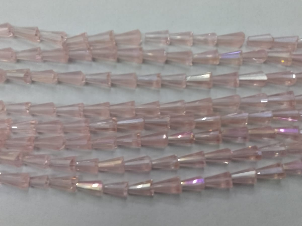 Baby Pink Conical Crystal Glass Beads