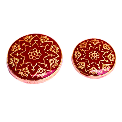 Red and Golden Designer Metal Buttons