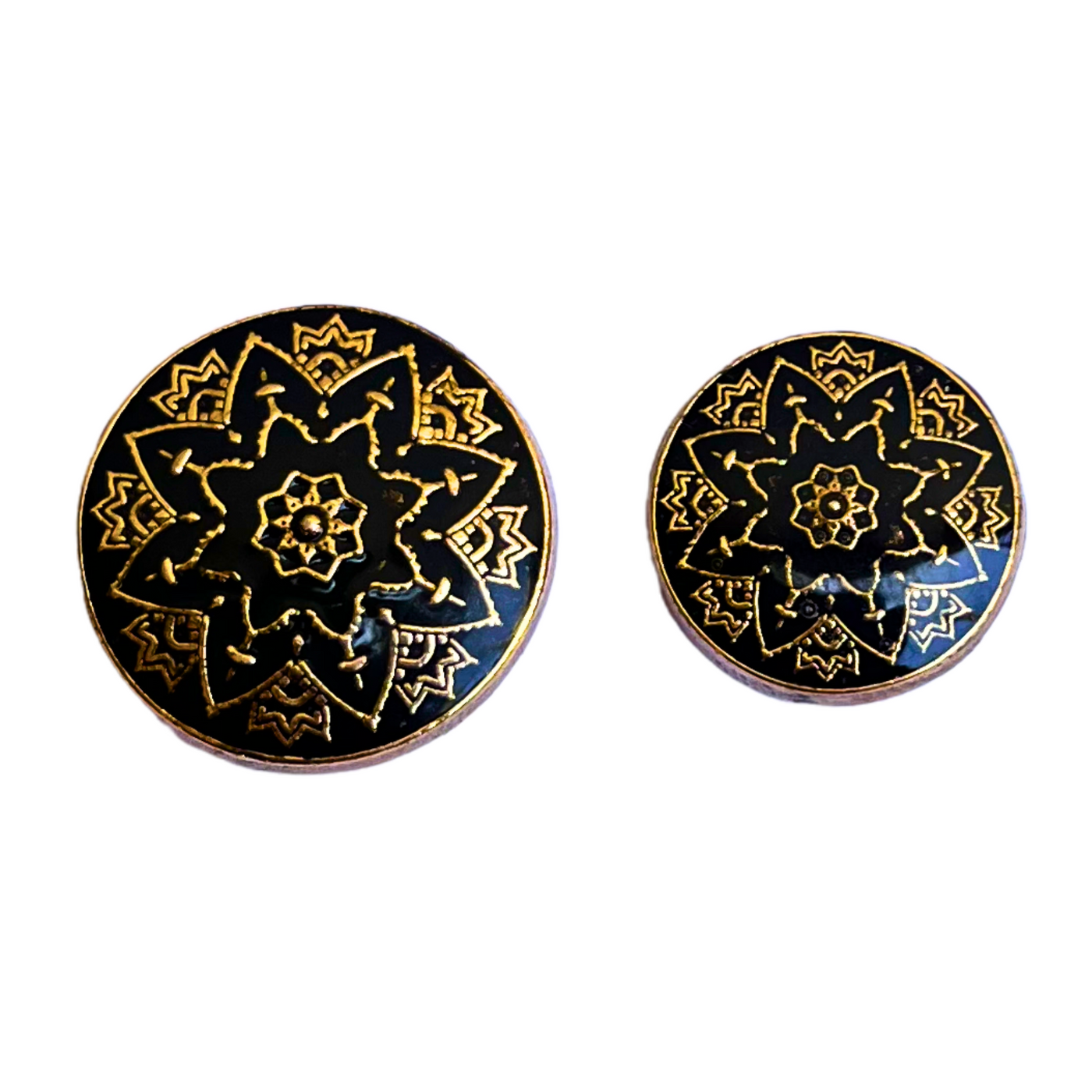 Black and Golden Designer Metal Buttons