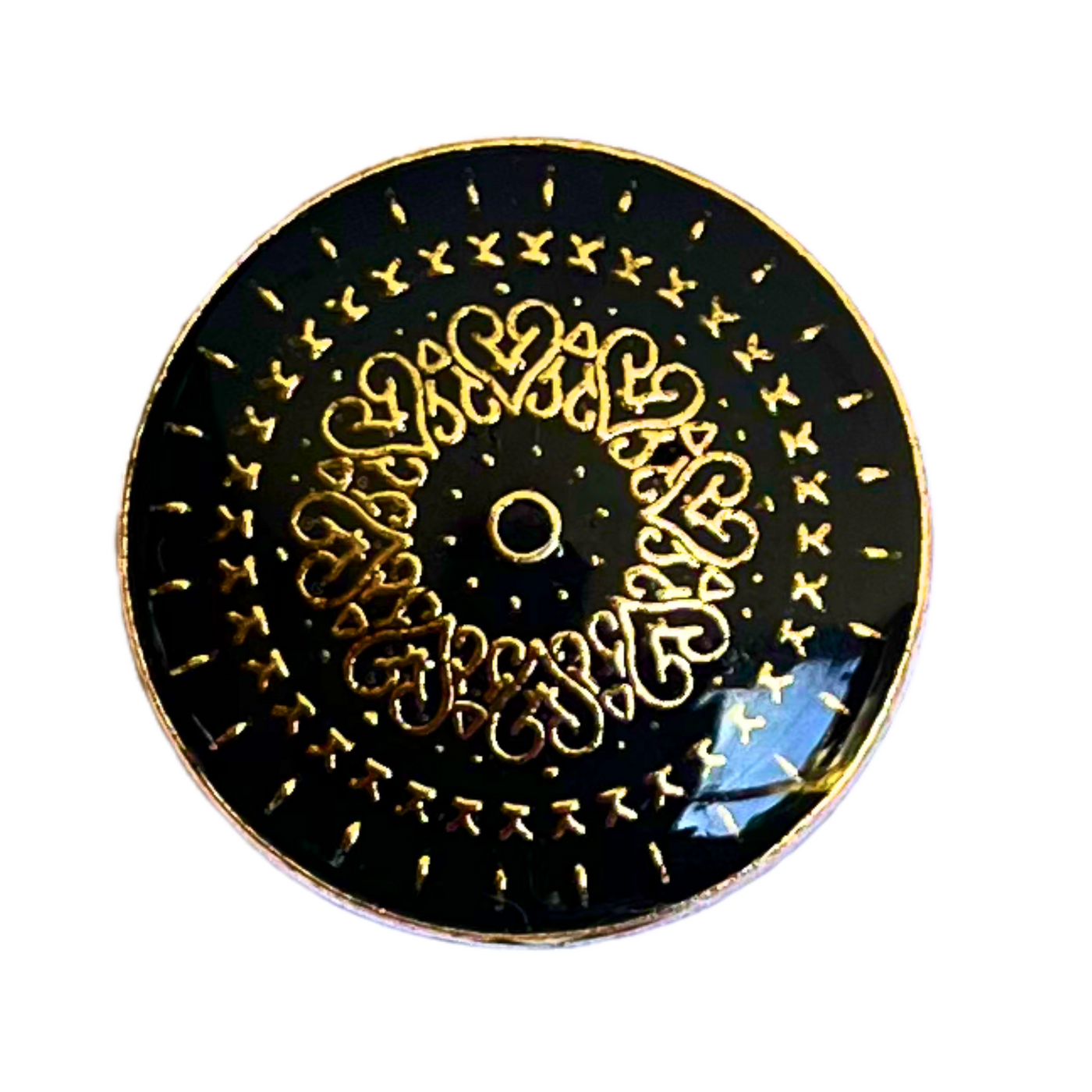 Black & Golden Color Traditional Designer 1 Hole Metal Buttons