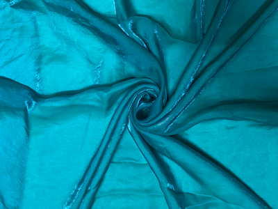 Luxuries Teal Blue Heavy Fendi Silk