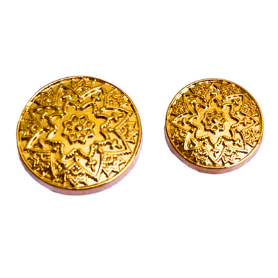 Pure Golden Color Meenakari Design Round 1 Hole Metal Buttons