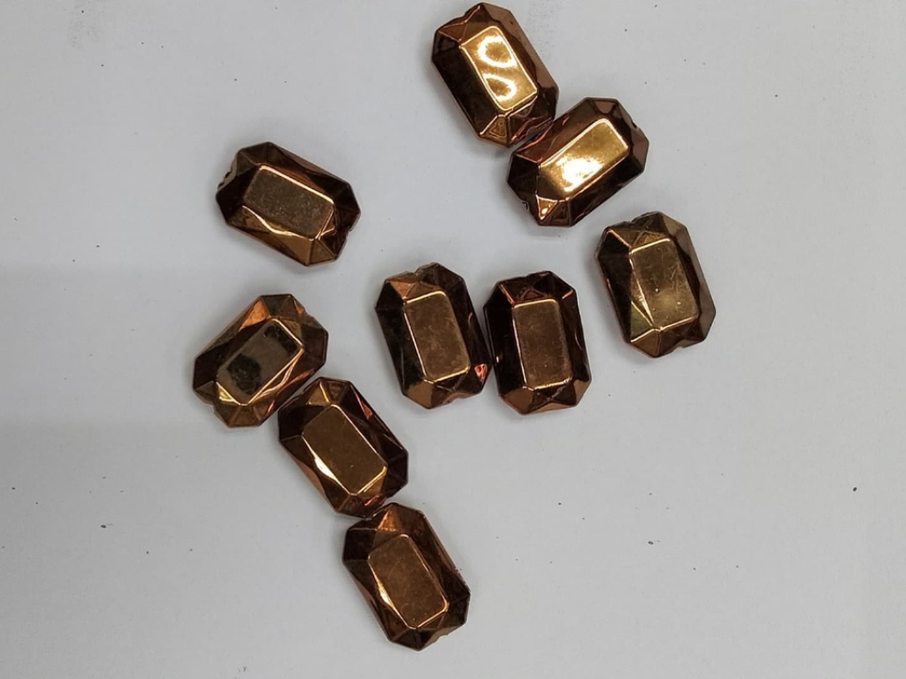 Brown Octagonal Plastic Stones